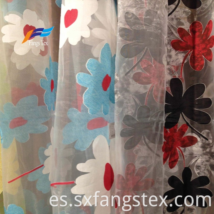Wholesale Floral Embroidered Polyester Sheers Curtain Fabric 1